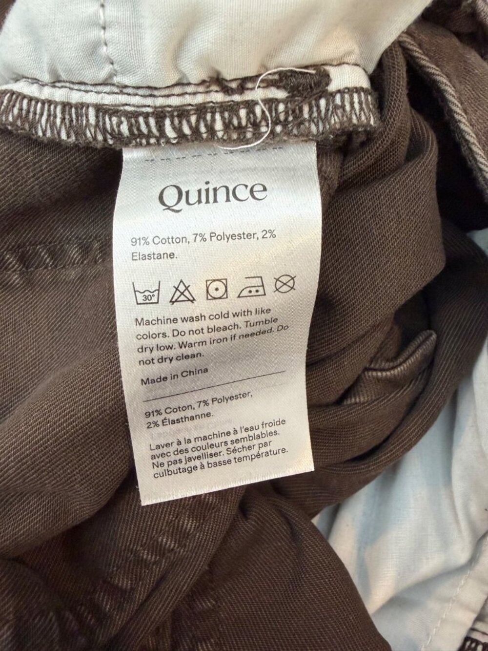 Quince Bella Stretch Wide Leg Jeans Size 26 Coffee Bean Brown Cotton Blend - Picture 6 of 7